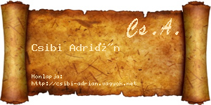 Csibi Adrián névjegykártya